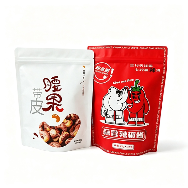Custom Printed Stand-Up Zipper Bags for Nut Snacks