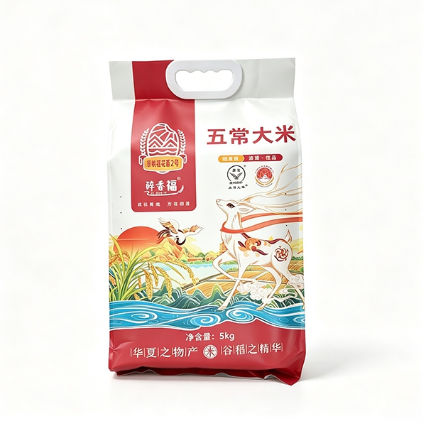 Flat Bottom Grain & Rice Packaging Bag with Handle