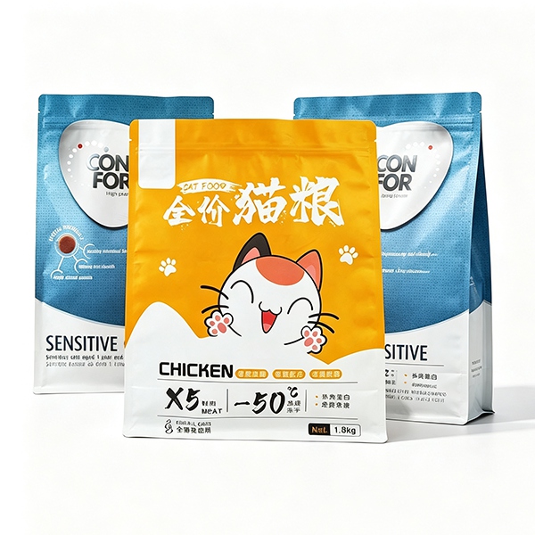 Quad Seal / Flat Bottom Pouches for Premium Cat Food