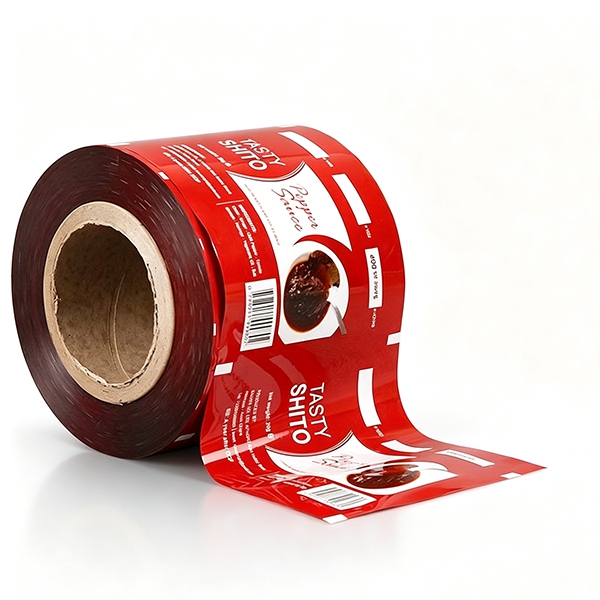 Custom Printed Laminated Packaging Film Roll (Red/White)